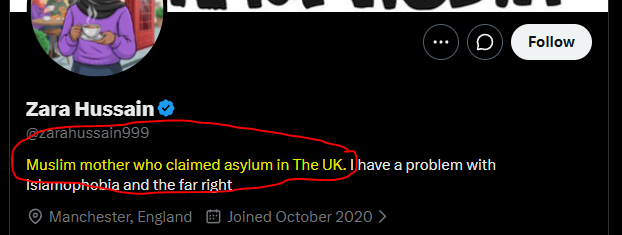 cashol007's tweet photo. @zarahussain999 Looks like you ran away from your own MUSLIM country. Now why would you run away from your MUSLIM country? The jokes write themselves... 🤔😂 https://t.co/Ofxd7YFjR7