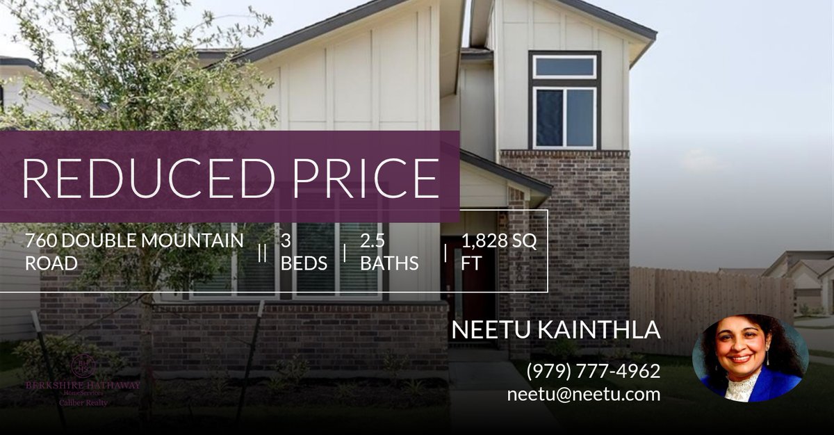 NKainthla's tweet photo. 📍 Reduced Price 📍 This recently reduced home at 760 Double Mountain Road in College Station won't last long, so, don't wait to set up a showing! Reach out here or at (979) 777-4962 for more information!

Neetu Kainthla, Realtor https://t.co/tOi6Ditatb https://t.co/edTCfWE0MJ
