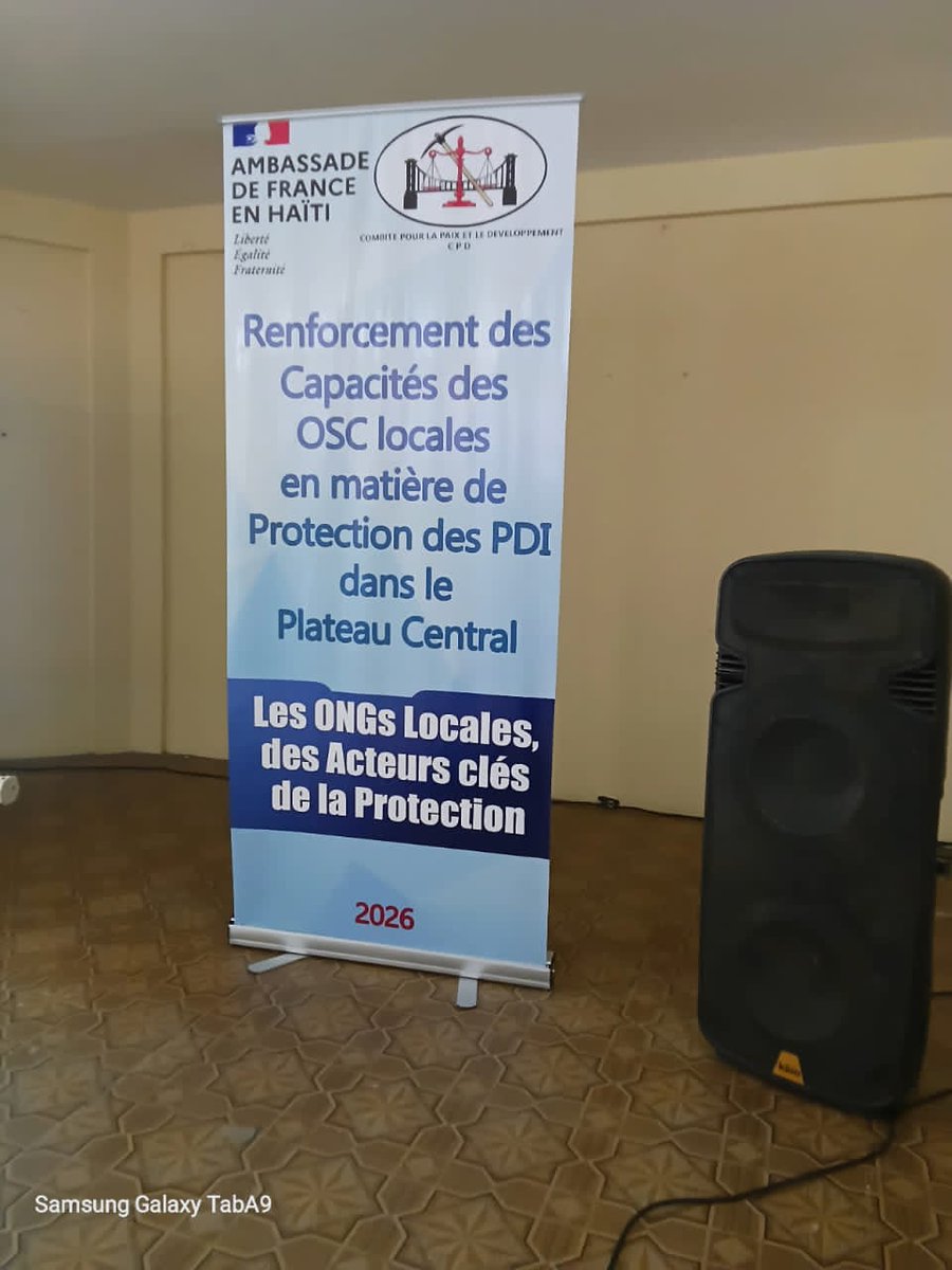 GDDHDI_'s tweet photo. 10 organisations du département du Centre ont été formées les 29 et 30 juin 2026 par le CPD, avec l’appui du GDDHDI, sur la protection des PDI dans le Plateau Central, dans le cadre d’un projet financé par l’Ambassade de France en Haïti. https://t.co/rif5CSo1in
