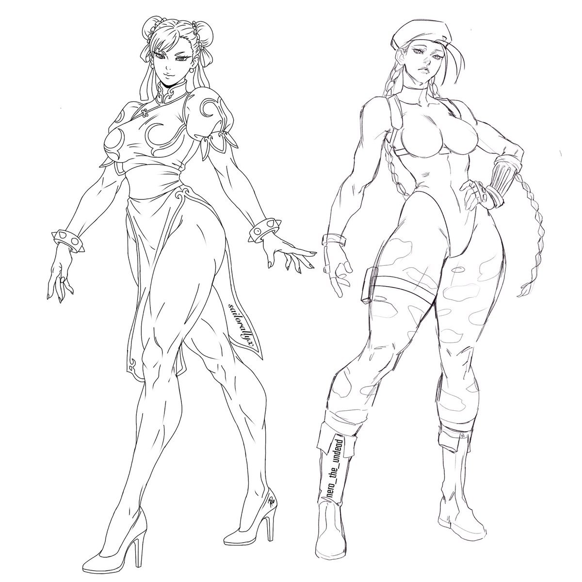sailorallyx's tweet photo. Chun Li x Cammy, lineart collaboration💙

#streetfighter https://t.co/sakV2ElgSO