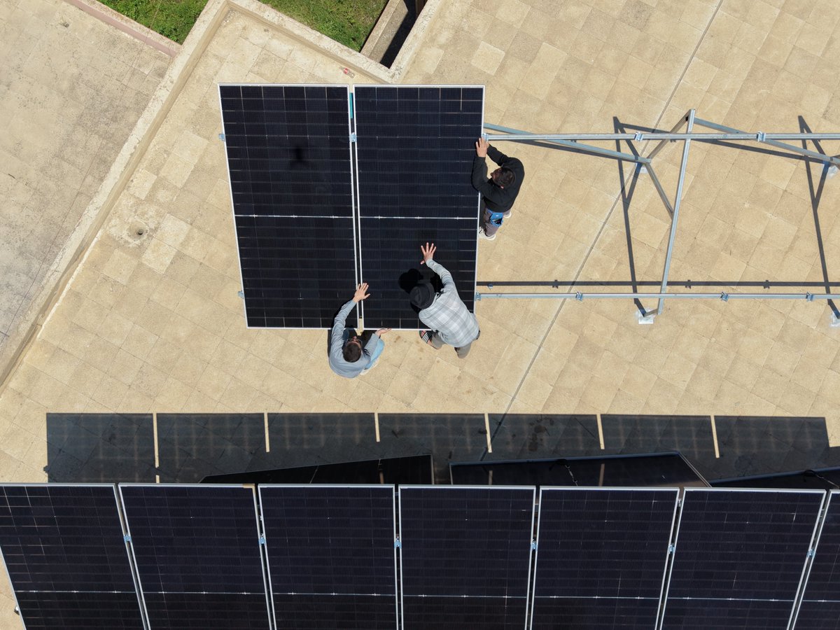 ShlamaF's tweet photo. 70 solar panels have arrived! ☀ Shlama from Baghdeda, where we installed a 40-kilowatt solar energy system that will provide reliable electricity and power proper heating/cooling in 13 classrooms. Thank you to @StandWIraqiXns, @AmericanFRRME, @assyrianaid and @WeareDTI  🥰 https://t.co/G0CMkCE4po