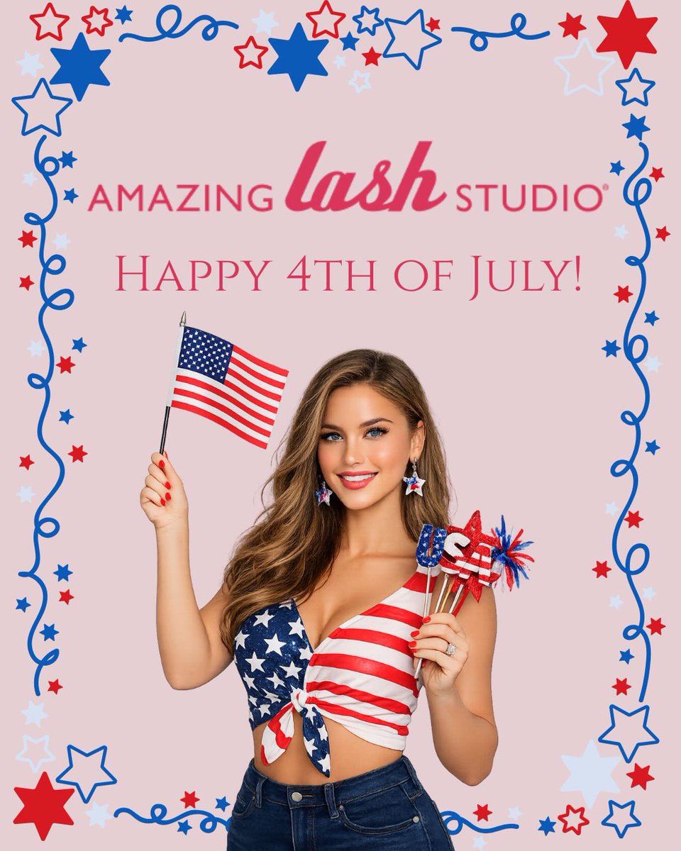 AmzLshWoodlands's tweet photo. πΊπΈ Happy 4th of July from all of us at Amazing Lash Studio! β€οΈπ€π
Make sure your lashes are holiday-ready! β¨
βοΈ 832-781-1888 to book!
Wishing everyone a safe, fun and beautiful Independence Day! πΊπΈπ
#AmazingLashStudio #FourthOfJuly #LashExtensions #TheWoodlands https://t.co/K2UDquXPtI