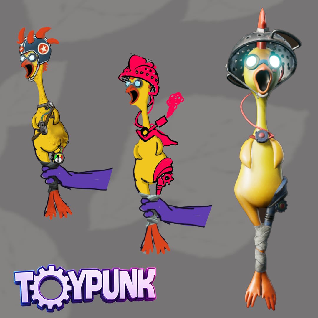 ToypunkGame's tweet photo. From concept to game - the evolution of a rubber chicken 🐔 

https://t.co/SEcTkJEAZf

@8thLantern #Toypunk #Puppets #IndieGame #RubberChicken #Trailer @Steam #Wishlist https://t.co/OUCMm78x9G