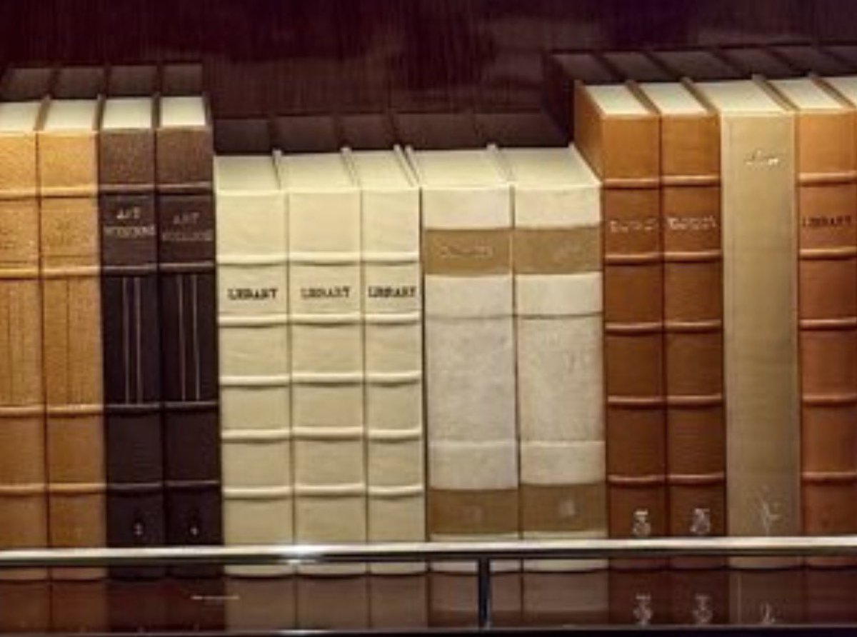 esjesjesj's tweet photo. Lmao the books just say shit like “library” and “arts” on them https://t.co/22yWpSEICI