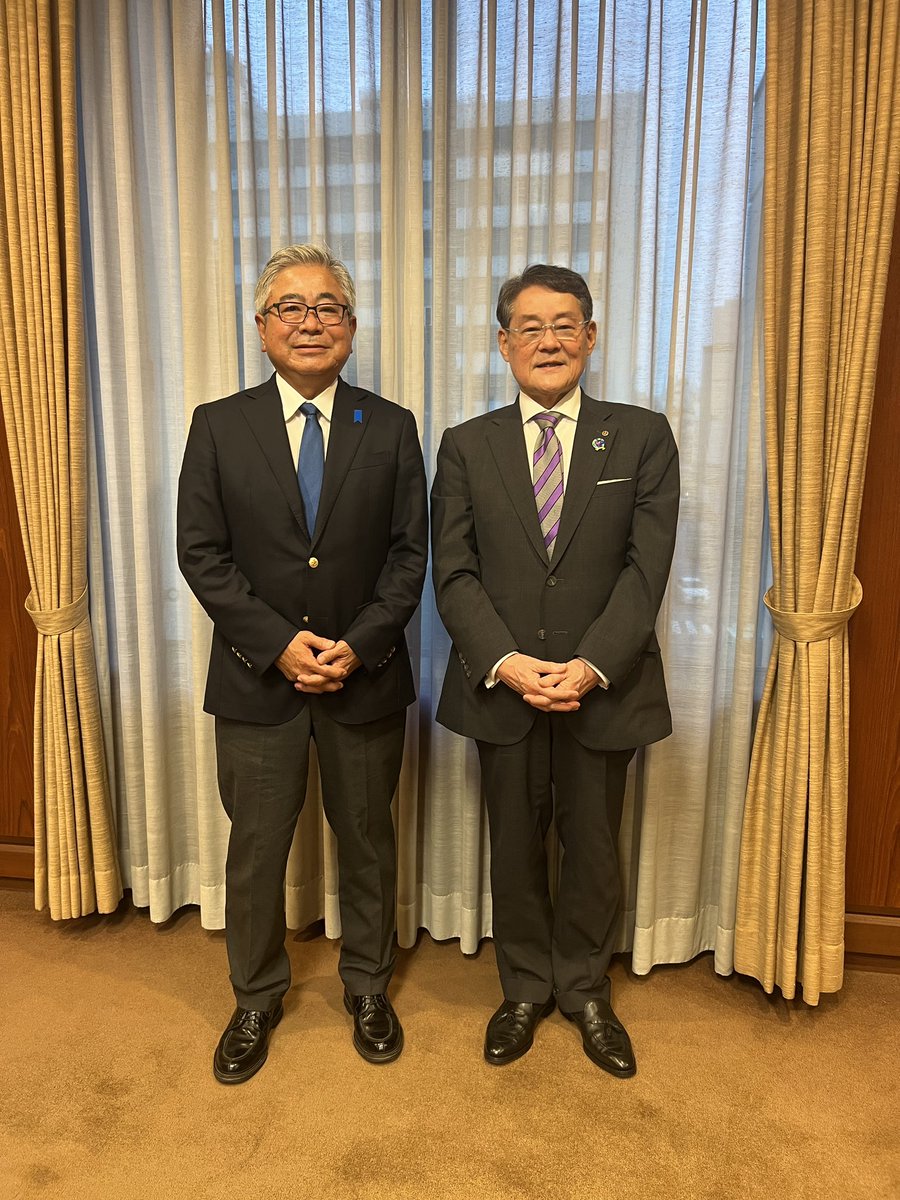 CPJMiyagiTohoku's tweet photo. 梅原克彦組織運動本部長と小澤倫平宮城支部長が、藤﨑三郎助 仙台商工会議所会頭（株式会社藤﨑 代表取締役会長）を表敬訪問し、支部長就任のご挨拶を致しました。 https://t.co/L5GJBgflgb