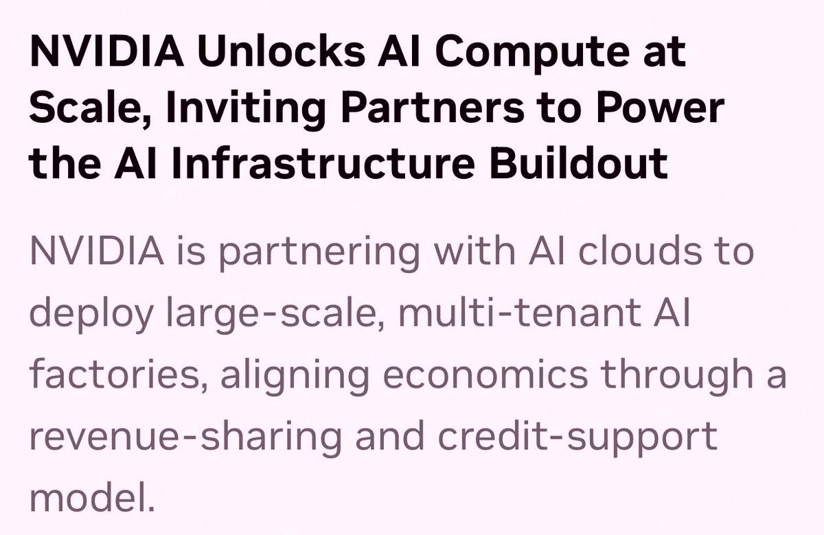 CDittmer286's tweet photo. Woah. Nvidia $NVDA just created a whole new business model. 

All those neoclouds like $CRWV $NBIS $IREN $APLD $SPCX getting billion-dollar deals? It's because demand for compute is growing like crazy, according to Jensen. Companies need to lock in more compute power.

But a https://t.co/fV2RosCflf