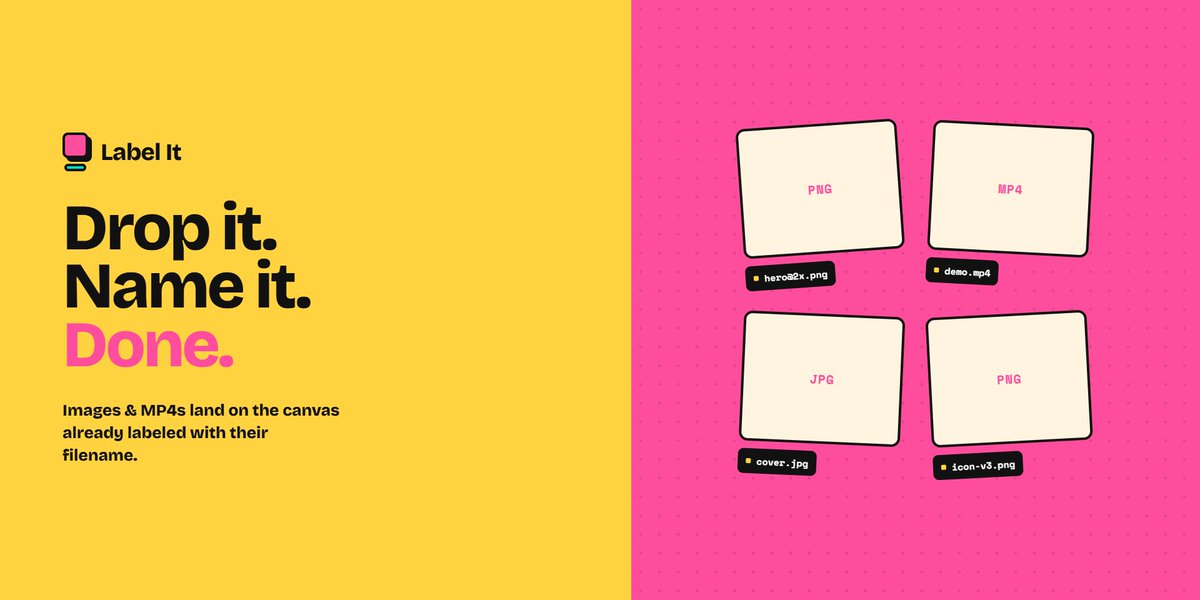 indrajitdesigns's tweet photo. You know how FigJam never shows file names like Figma design does?

I complained about it one too many times and finally just built a plugin to fix it 😄

Drag in images or MP4s  → each one gets placed and labeled with its file name in one step.

https://t.co/mLIKyOfcgi https://t.co/gwjdYM0Mqa