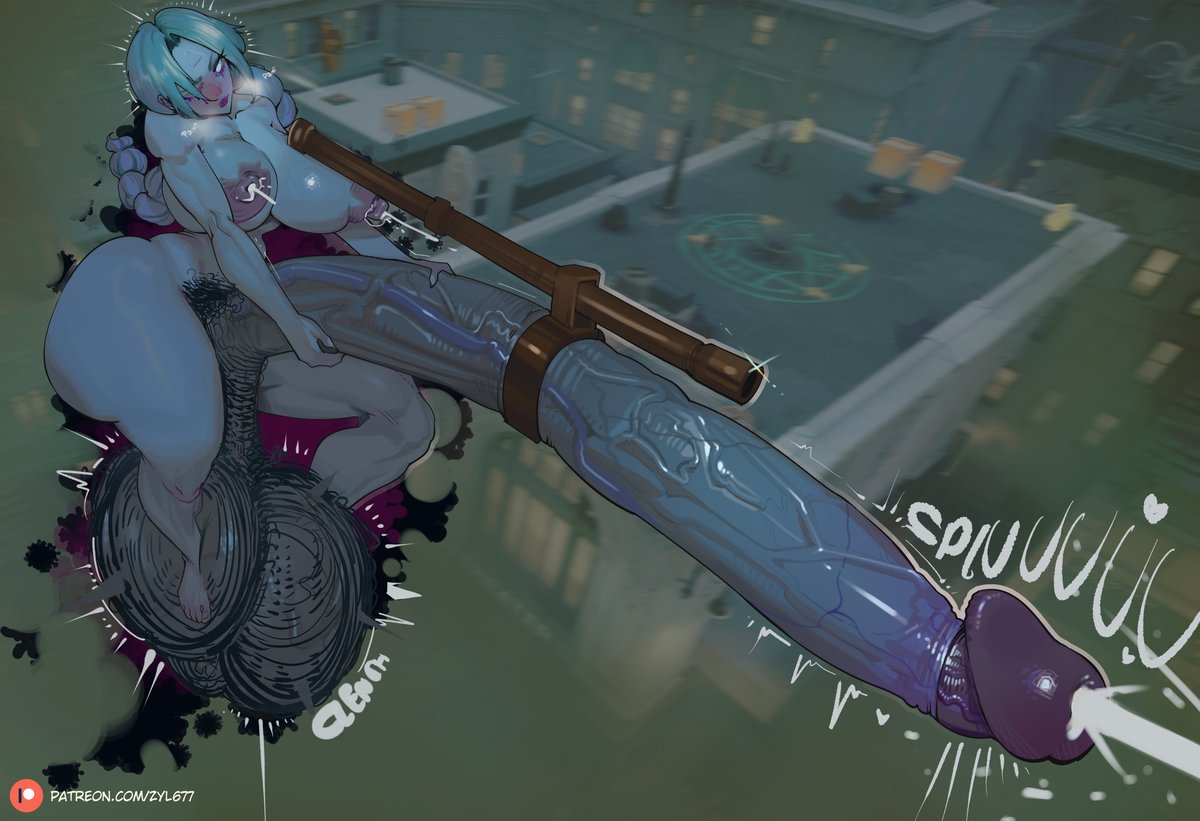 zyl677's tweet photo. Vindicta tests her aim, but it seems her "rifle" has some rather gooey bullets... https://t.co/xPiBX3hmLU
