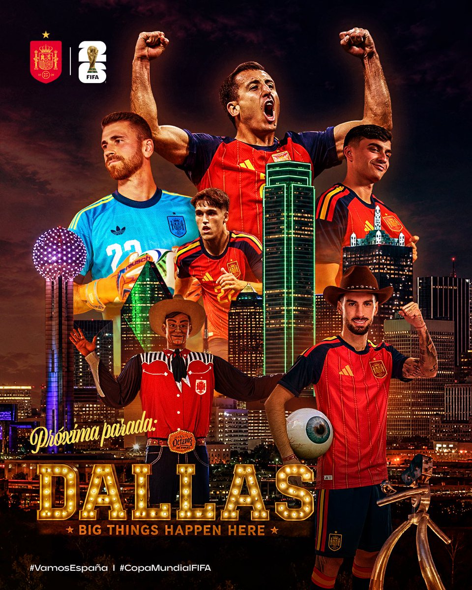 SEFutbol's tweet photo. 🤠 Próxima parada: Dallas.

#VamosEspaña | #CopaMundialFIFA https://t.co/NAvaQavg1a