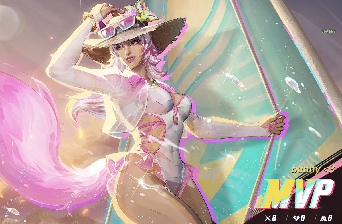 dvabuny's tweet photo. i got mvp w her first comp game i queued :3 its so exciting having her lord + a new pink skin ! https://t.co/ySvFTdRyvA