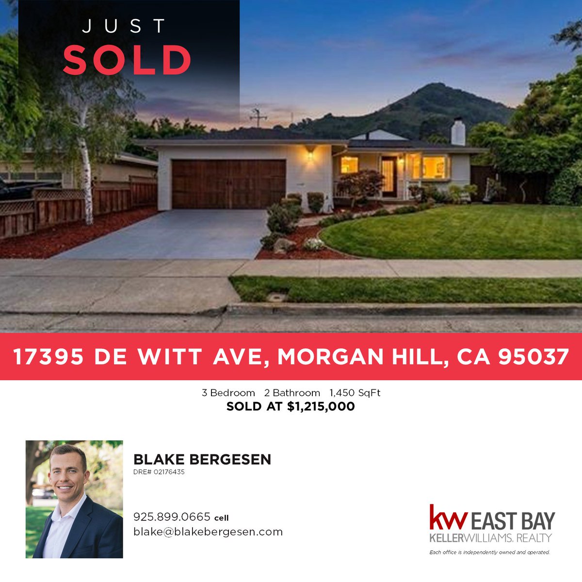 kweastbay's tweet photo. 17395 De Witt Ave, Morgan Hill, CA 95037- Just Sold by Blake Bergesen!

#kellerwilliams #bayarearealestate #bayarearealtor https://t.co/JF4NMHiKU1
