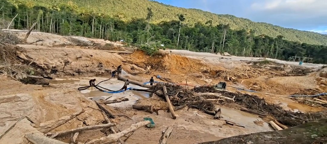 Fritz_A_Sanchez's tweet photo. #Atencion #Venezuela

La destrucción del país no se detiene a pesar de la inmensa catástrofe que enluta a la nación,  avanza la devastación de los bosques ribereños del Caroní a causa de una actividad aurífera ilegal, mientras Venezuela sigue unida para atender a las víctimas! https://t.co/VDqInFZ18Q