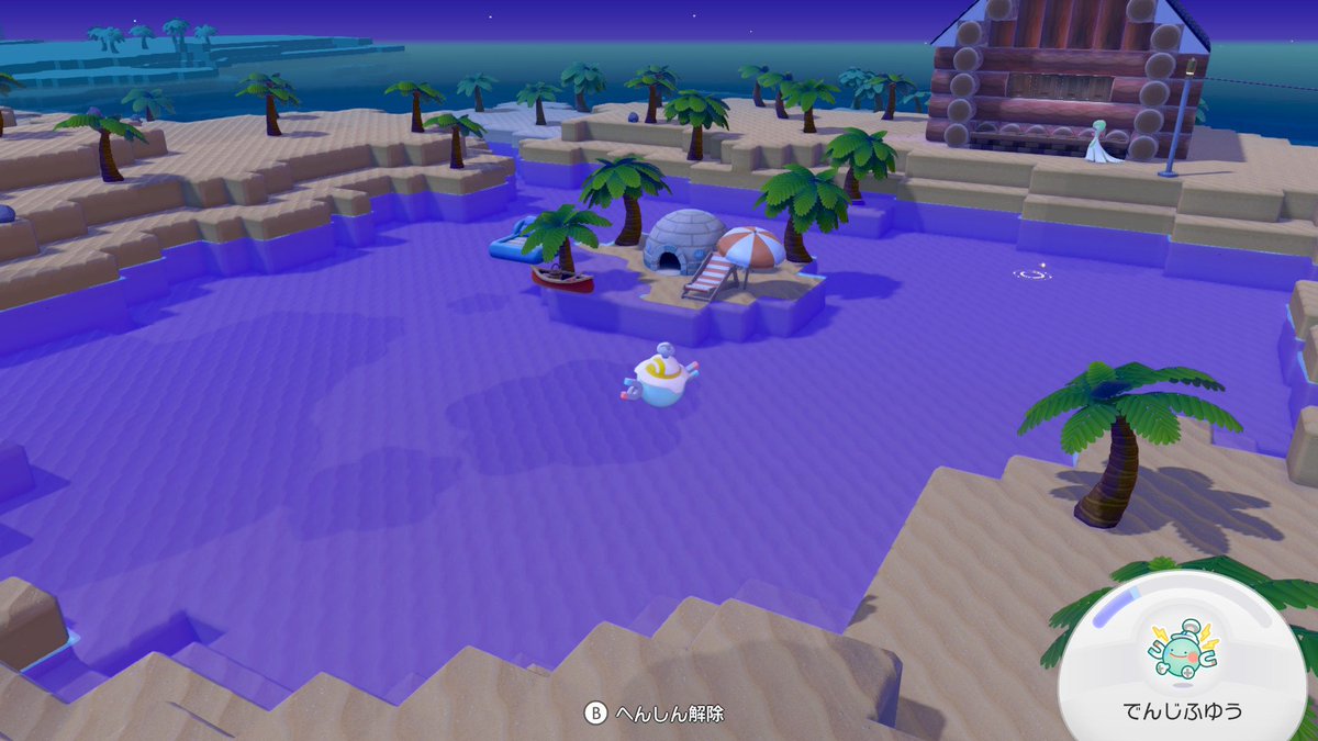 asaruto61's tweet photo. #NintendoSwitch2 #ぽこポケ #ぽこあポケモン
フィナーレタウンの2の島の外れの池付近に小島のすみかとログハウスを建築し、工業エリアにはバリヤードのオフィスを開設しました。
そして、うみべの街の方にはうすチュウと家族の3匹に家に入居してもらって、作業していたら、１つのベッドで寝ていた。 https://t.co/49jNSYRU5c