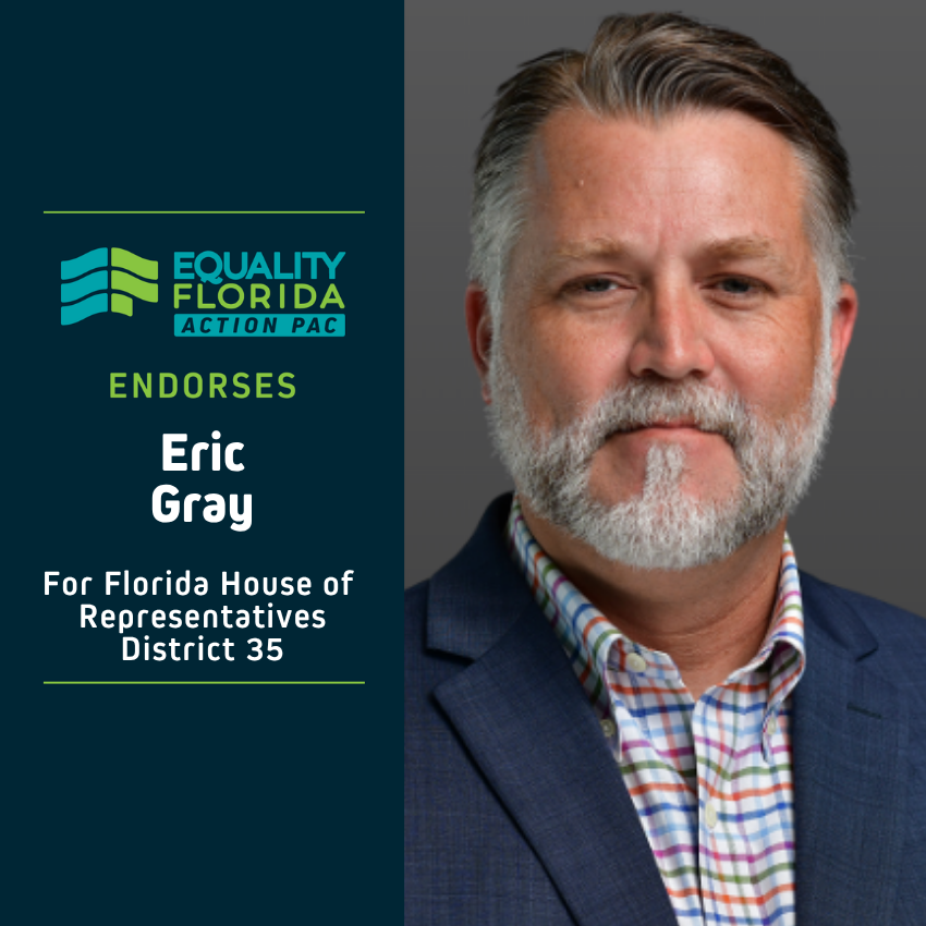 eqfl_actionPAC's tweet photo. EQFL Action PAC endorses @ericbriangray for House District 35!          

Paid Political Advertisement paid for by Equality Florida Action PAC, 5257 Amberly Dr., Ste. 382, Tampa, FL 33647, independently of any candidate. This advertisement was not approved by any candidate. https://t.co/Ji54KhPyT5