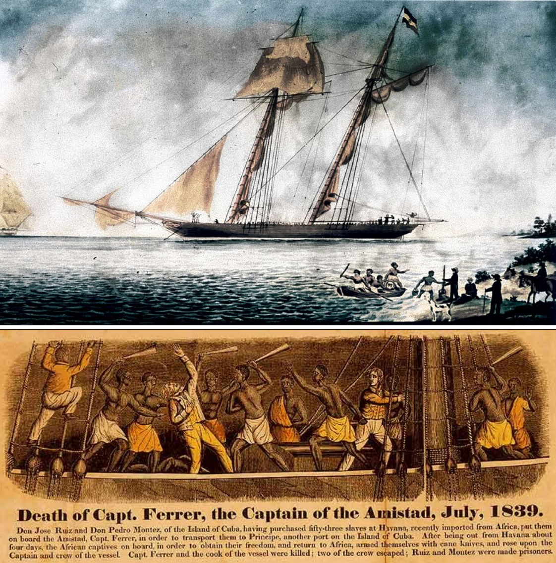 historia_pensar's tweet photo. Há 187 anos, em 2 de julho de 1839, um grupo de africanos escravizados se rebelava contra seus captores e tomava o navio negreiro “Amistad”, em um episódio marcante da luta contra a escravidão.

A escuna, pertencente a colonizadores espanhóis, carregava 53 membros do povo Mendé, que tinham sido sequestrados em Serra Leoa, a fim de serem forçados ao trabalho escravo nas plantações de açúcar de Cuba.

Após se libertarem das correntes, os rebeldes mataram o capitão, dominaram a tripulação e assumiram o controle do navio. O objetivo dos cativos era retornar para Serra Leoa, mas os tripulantes espanhóis alteraram secretamente a rota do navio, rumando para o norte.

Ao aportarem no litoral dos Estados Unidos, os rebeldes foram presos, sob a acusação de motim e assassinato. Eles enfrentariam uma longa batalha legal contra o governo norte-americano, que pretendia devolvê-los para os escravizadores na Espanha.

O caso chegou à Suprema Corte, onde os rebeldes foram defendidos por um grupo de abolicionistas e conquistaram a liberdade.