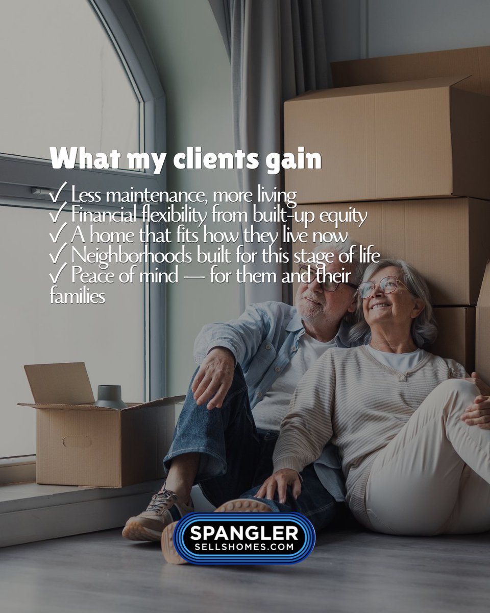 spanglerdave's tweet photo. Downsizing" isn't loss, it's progress. Less to maintain, more flexibility, a home that fits your life now. As an SRES, I make that transition easy.
#SRES #SeniorsRealEstate #StLouisRealtor #StLouisRealEstate #SeniorLiving #RightSizing #HomeSellingTips #RetirementPlanning https://t.co/5jDZBjJA4l
