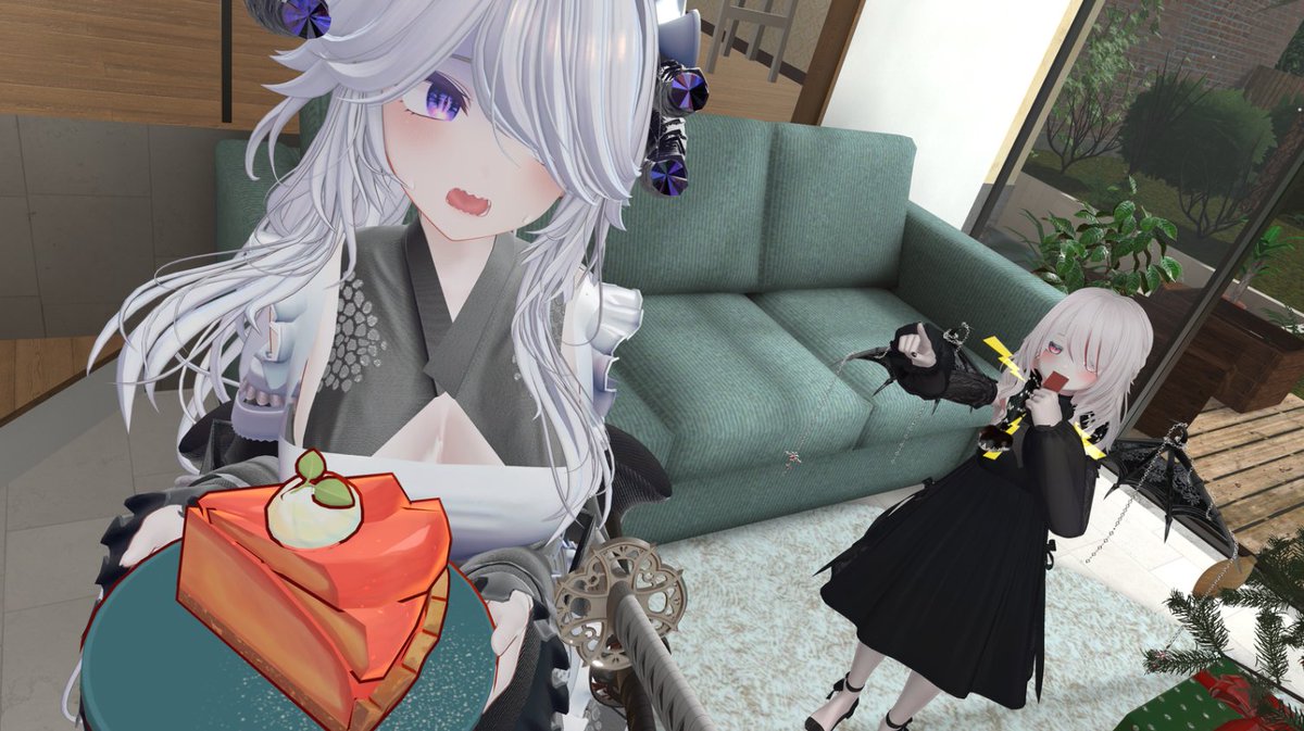 CarmillaMaki's tweet photo. おはます～🌙✨

｢(-_-;)ｿｰ…｣
｢あっ!!駄目だよリューコ!!｣ﾋﾟｮﾛﾛﾛ
｢ｳﾋｨ!!??｣
｢ダイエットするんでしょ!!
  ケーキなんて駄目だよ!!｣
｢でもこれ…限定品で…お嬢様の分も
  ありますよ…？ｳﾙｳﾙ｣
｢…今日だけだからね？｣

#Milltina3D https://t.co/Uj0zWnDUZc