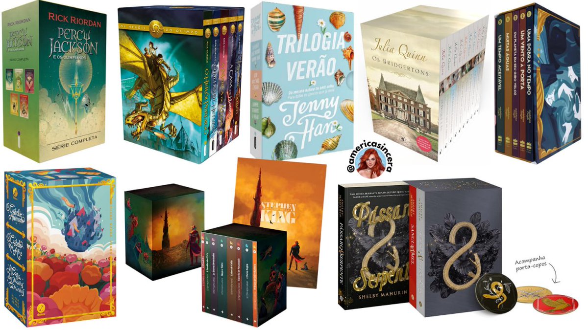 americasincera's tweet photo. 🚨 CORREEEEE Ofertas Livros  #PrimeDay

📚 Box Percy Jackson e os olimpianos - Nova edição
💵 ~De: R$349,50~ por R$199,89 em 6x😱 
➡️ https://t.co/KEJ6kaQqpV

📚 Box Os Heróis do Olimpo 
💵 ~De R$399,90~ por R$209,78 😱 abaixo u bem!!
➡️ https://t.co/DiTIvXd4lS

📚 Box Trilogia Verão 
💵 ~De R$194,70~ por R$96,99😱
➡️ https://t.co/xUMwjobyXW

📚 Box Os Bridgertons 
💵 ~De R$499,99~ por R$287,91😱 menor preço em 1 ano!!
➡️ https://t.co/RShaEAvhmE

📚  Box Uma dobra no tempo
💵 ~De R$149,90~ por R$122,54😱
➡️ https://t.co/UzEx9EdrMu

📚 Box O castelo animado
💵 ~De R$199,90~ por R$112,49😱
➡️ https://t.co/Lx0k3zyZ2P

📚 Box Torre negra + Brinde| Stephen King
💵 R$343,37 😱 custa R$600 na loja física!! ⚠️ *80% comprados!! Quando chegar em 100% Esgota!*
➡️ https://t.co/ljbYStx3wA

📚 Box Pássaro e Serpente 
💵 ~De R$159,90~ por R$79,87😱 menor preço em 1 ano!!
➡️ https://t.co/P2XOrMmwNM