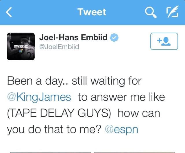 RuegerNick's tweet photo. 12 years ago @JoelEmbiid lol https://t.co/Rr4SFlPbYa