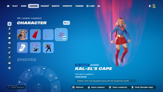LEBATMAN1939's tweet photo. Day 7 (one whole week) of asking @Fortnite @FortniteStatus and @EpicTofuChris to allow the Superman (2025) and Supergirl outfits use the Daily Flight glider and the Kal-El's Cape glider. https://t.co/2KcmfPeCei