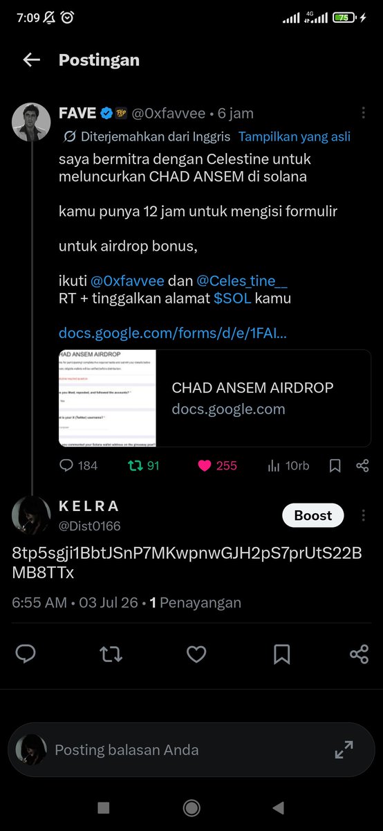 Dist0166's tweet photo. @0xfavvee Done all task ✅ 

8tp5sgji1BbtJSnP7MKwpnwGJH2pS7prUtS22BMB8TTx https://t.co/rWUfqVXLQI