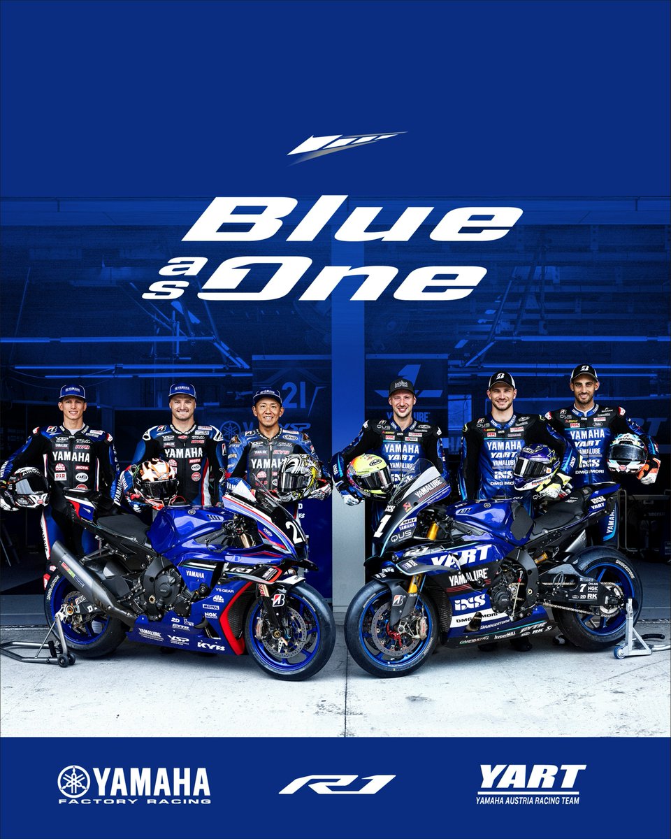 YAMAHA_Suzuka8H's tweet photo. Blue isn't just a color.

It's a symbol of the Spirit of Challenge that Yamaha has always believed in.

Passion passed down through generations.
Technology built on years of experience.
Teammates who support us.

At the #Suzuka8H, Yamaha blue unites us even more.
#BlueAsOne https://t.co/Gqzqputs9T