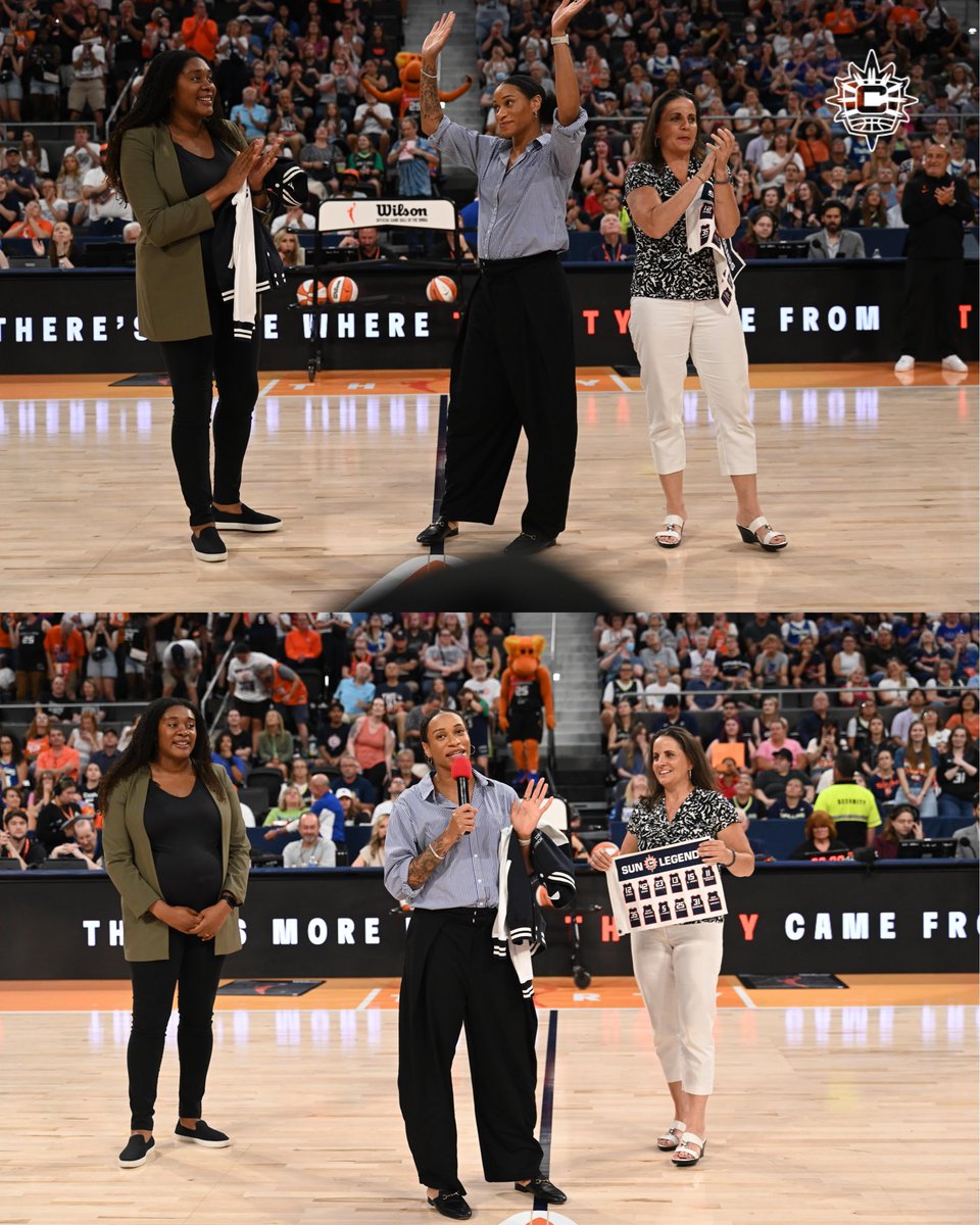 ConnecticutSun's tweet photo. Honoring a legend. Celebrating a legacy 🤍 Thank you Jasmine Thomas!

#GetClose  | #CTSun https://t.co/QOFF4HyQES