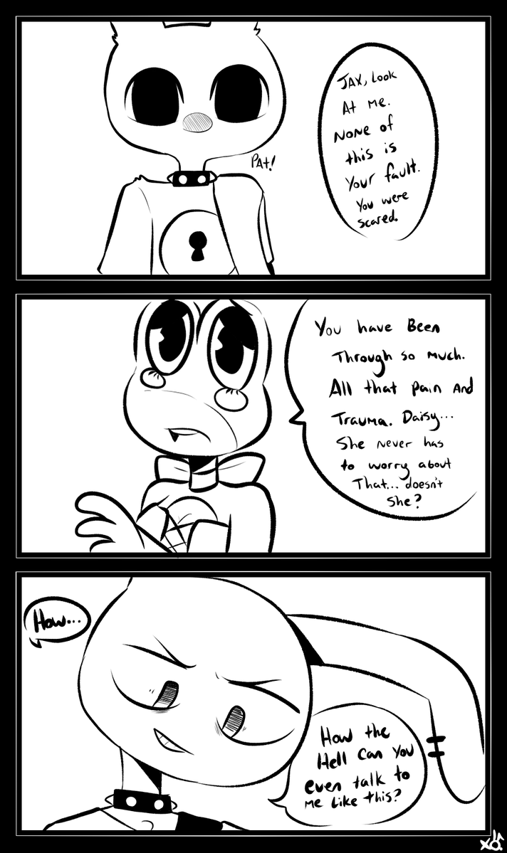 XObunny04's tweet photo. Double AU

Drama with Pomni's heart....
Also can you tell I love drawing Ribbit?

I am so sorry, don't kill me🥲
Make sure to click the image to see the whole comic!!

21/?? https://t.co/yZh61k4VD3