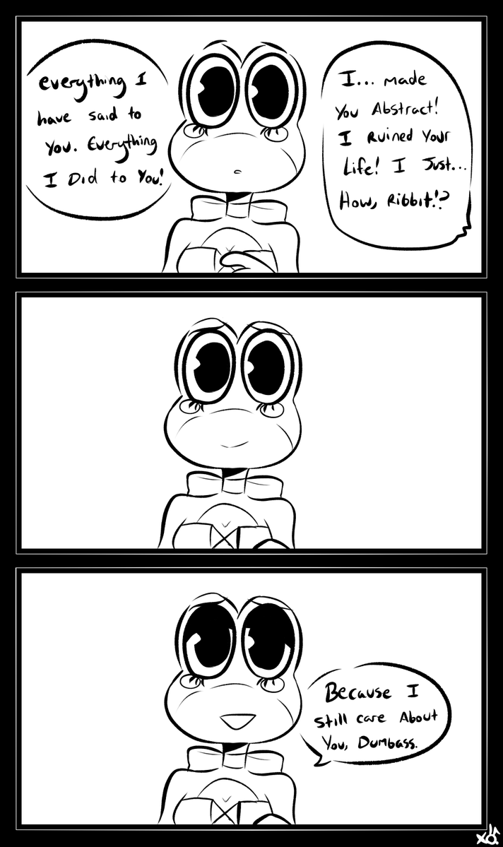 XObunny04's tweet photo. Double AU

Drama with Pomni's heart....
Also can you tell I love drawing Ribbit?

I am so sorry, don't kill me🥲
Make sure to click the image to see the whole comic!!

21/?? https://t.co/yZh61k4VD3