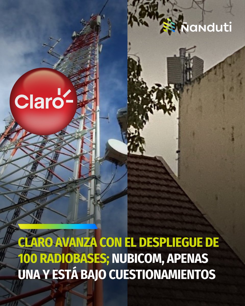 nanduti's tweet photo. Claro avanza con la instalación de 100 radiobases, mientras Nubicom apenas tiene una y hay dudas sobre su funcionamiento 👀

📡 Mientras Claro Paraguay avanza con la instalación de 100 estaciones radiobases para el despliegue de la tecnología 5G, Nubicom SA, también adjudicataria de la licencia otorgada por la Conatel, apenas tendría una radiobase instalada y persisten las dudas sobre su funcionamiento.

🧐 Según una investigación de Ñanduti, hasta el momento no existen evidencias de clientes que utilicen el servicio 5G de Nubicom bajo las marcas Nubi o Ucel, pese a que la Conatel sostiene que la empresa cuenta con una estación radiobase en un edificio de Villa Morra.

⚠️ El caso genera cuestionamientos debido a que el Pliego de Bases y Condiciones establecía que la empresa adjudicataria debía iniciar la prestación comercial del servicio dentro de los 180 días posteriores a la adjudicación. Sin embargo, el ente regulador aún no adoptó medidas públicas para exigir el cumplimiento de ese requisito.

Leé la nota completa en https://t.co/Avkp9jhH2d

#Ñanduti