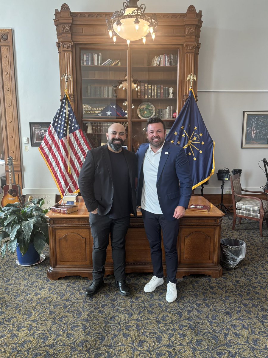 DanBurmawy's tweet photo. A couple of weeks ago, the Lieutenant Governor of Indiana, @MicahBeckwith, said that Islam is incompatible with American values. The useful idiots condemned him, so I had to go to Indiana to stand with him. Saving Western civilization depends on bold people like Micah. https://t.co/8S6rMQu7hX