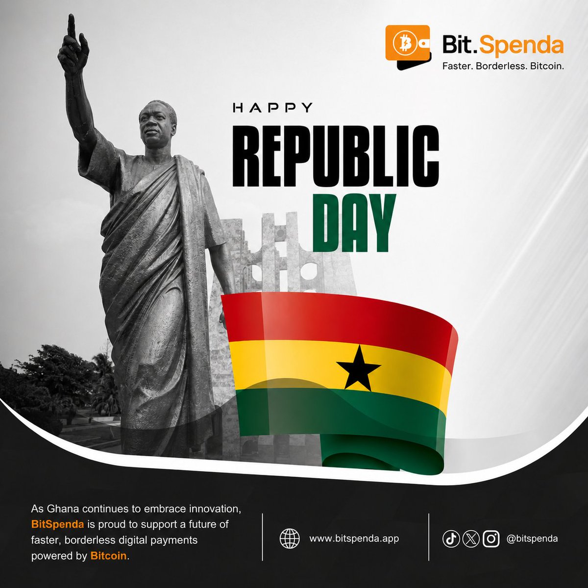 bitspenda's tweet photo. Happy Republic Day, Ghana!
🇬🇭🇬🇭🇬🇭🇬🇭🇬🇭🇬🇭🇬🇭🇬🇭
BitSpenda wishes everyone a safe and joyful Republic Day! https://t.co/PLVCIQYKEb