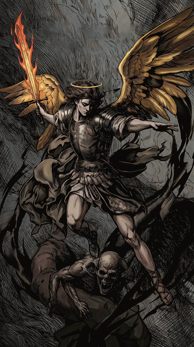 Classisco123's tweet photo. Saint Michael the Archangel | 4K https://t.co/mSevNgk3R6
