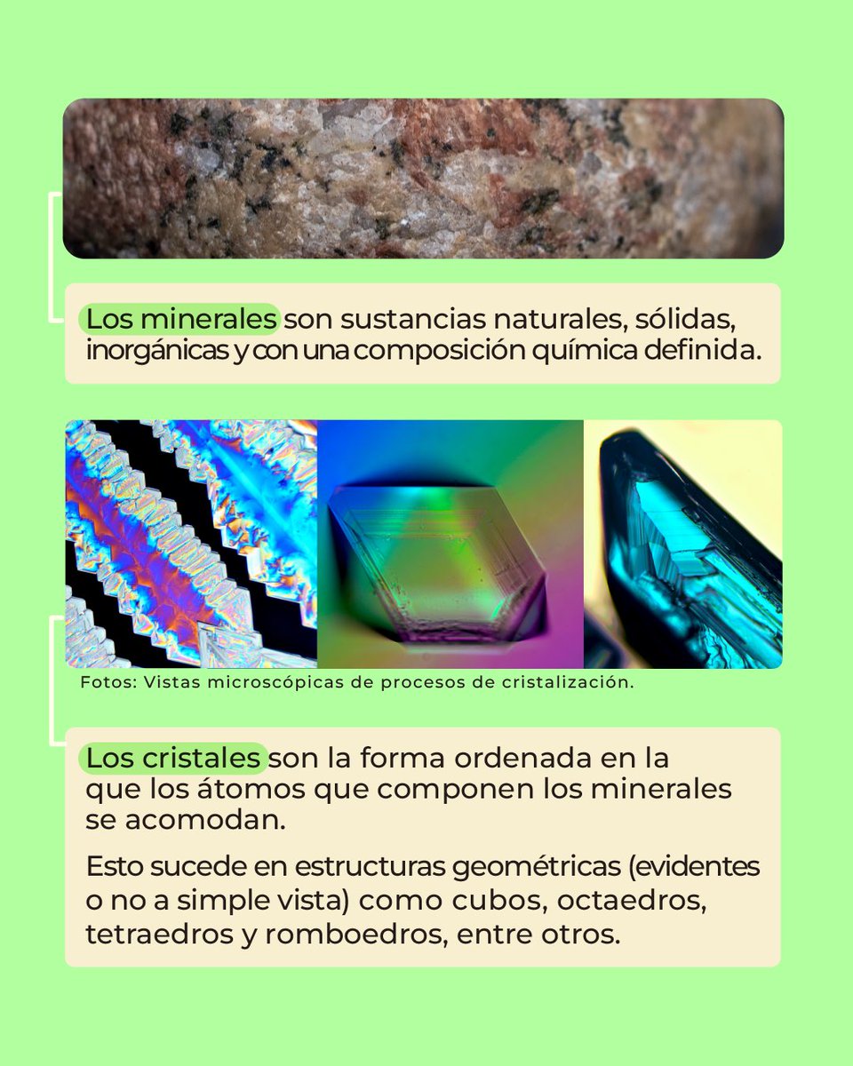 sgcol's tweet photo. Los minerales, cristales y rocas son registros clave de la historia del planeta. 🤔

Entender la diferencia ayuda a comprender cómo está formado el territorio y aporta información para que los geólogos reconstruyan la historia de la Tierra. 🧵 https://t.co/9fpPqj7oOI