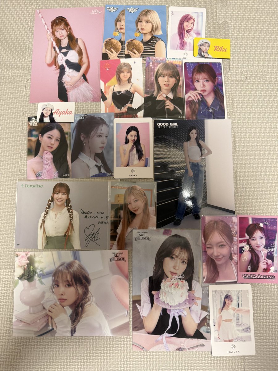 chi_o12435's tweet photo. NiziU交換・買取🌈
譲▶︎画像1~8
求▶︎画像9~ 

纏めての方優先させて頂きます🙇🏻‍♀️
交換＞買取 同種希望、ラントレは異種〇
お気軽にお声がけ下さい！
郵送交換希望📮
 
確認の為、返信にお時間いただくことがあります。
お気軽にお声がけ下さい！

#NiziU交換 #NiziU_交換 #NiziU買取 https://t.co/uIWcvzfNmA