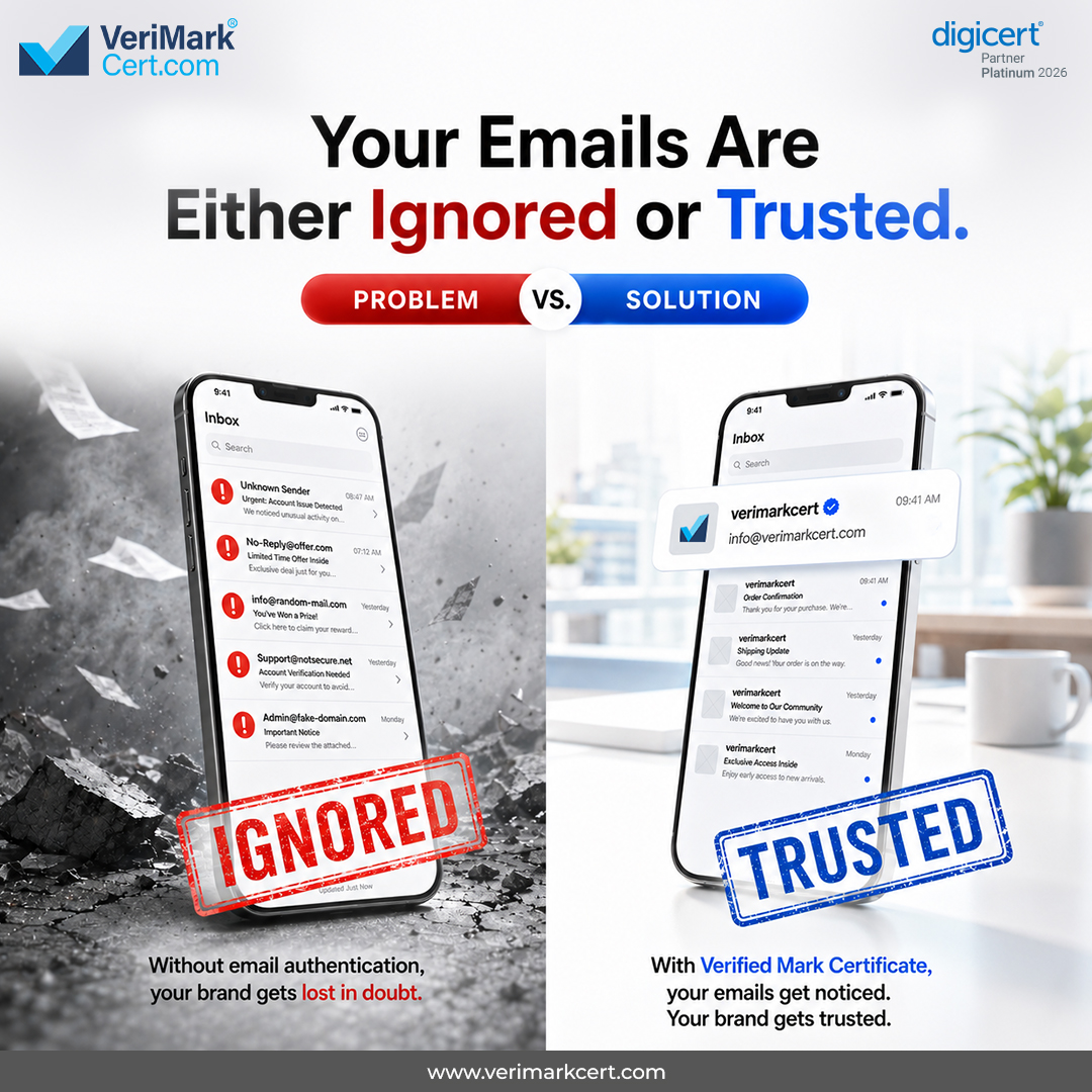 verimarkcert's tweet photo. Two inboxes.

One gets ignored. The other gets trusted.

The difference? 

A verified logo + blue checkmark with VMC.

Trust starts before the email is opened.

#VMC #BIMI #DMARC #EmailSecurity https://t.co/6law4l2gV8