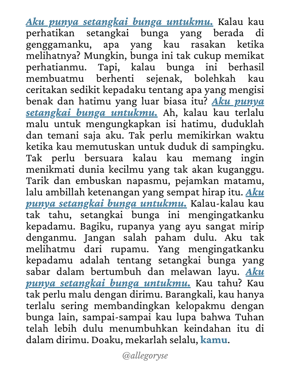 allegoryse's tweet photo. Aku punya setangkai bunga untukmu. https://t.co/jvUT9qbtpN