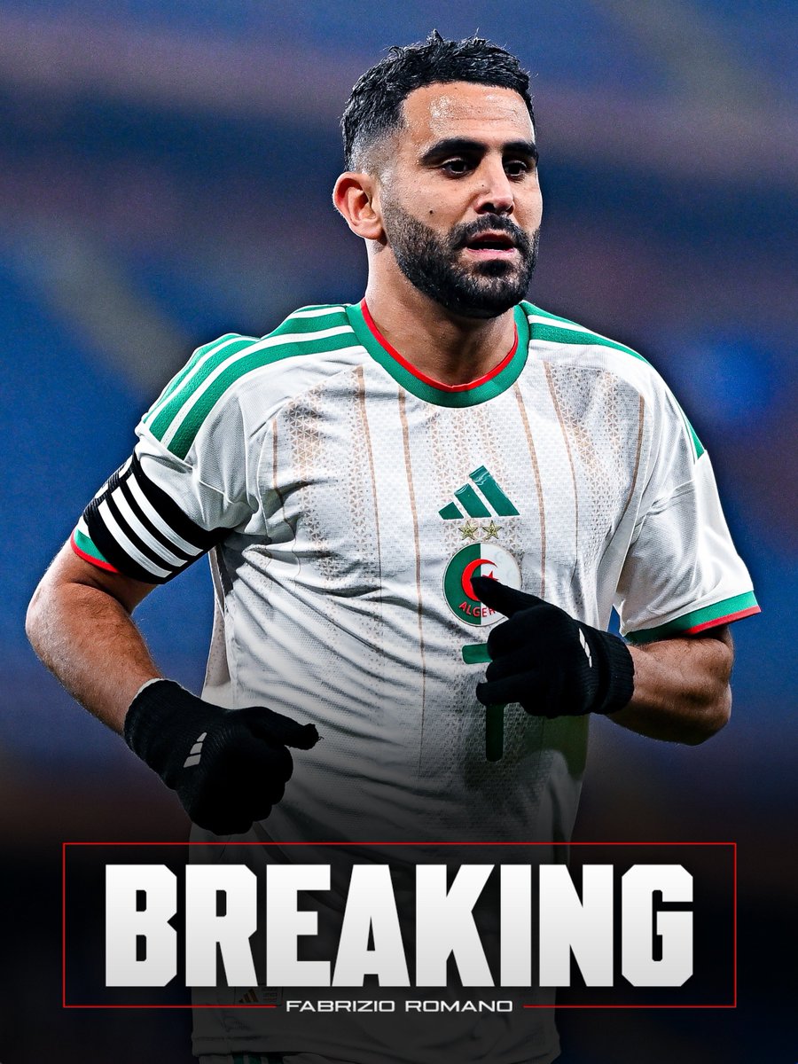 FabrizioRomano's tweet photo. 🚨🇩🇿 OFFICIAL: Riyadh Mahrez announces his retirement from international football, he’s told BeIN Sports.

85 G/A in 119 games for Algeria. 👏🏼 https://t.co/LHXmn2lBvG