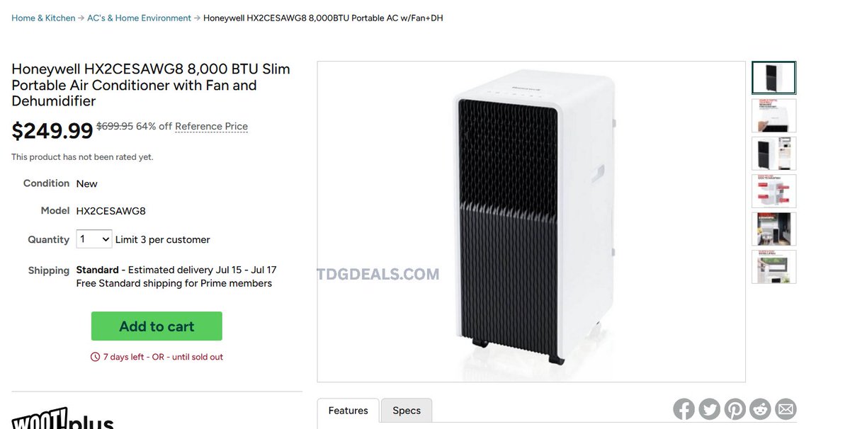 thedealsguy_'s tweet photo. #wootpartner

#WootJune2026

HONEYWELL PORTABLE AC DEAL ❄️

Honeywell 8,000 BTU slim portable air conditioner with fan and dehumidifier is down to $249.99 on Woot.

Normally $699.95, so that’s 64% off.

🔗 https://t.co/JqNYwK7Azr

#ad https://t.co/2Ko6IIzKzx