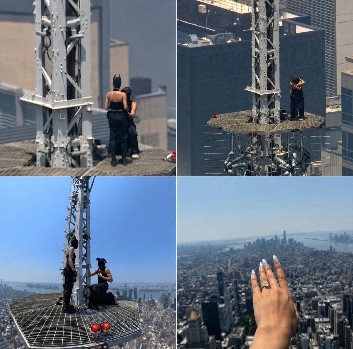 notahotpotato's tweet photo. batman and catwoman proposal scene in real life https://t.co/nwFUqjc4Lh