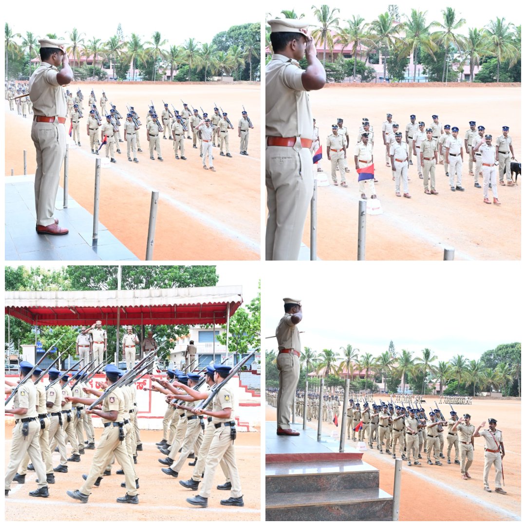 SPTumkur's tweet photo. ತುಮಕೂರು ಜಿಲ್ಲಾ ಪೊಲೀಸ್ ಕವಾಯತು ಮೈದಾನದಲ್ಲಿ ವಾರದ ಕವಾಯತನ್ನು ನಡೆಸಿ ತುಕಡಿಗಳಿಂದ ಗೌರವ ವಂದನೆ ಸ್ವೀಕರಿಸಿ, ತುಕಡಿಗಳ ಪರಿವೀಕ್ಷಣೆ ನಡೆಸಲಾಯಿತು. ಕವಾಯತಿನ ನಂತರ ಅಧಿಕಾರಿ ಮತ್ತು ಸಿಬ್ಬಂದಿಯವರುಗಳ ಕುಂದು ಕೊರತೆ ವಿಚಾರಿಸಲಾಯಿತು. #TumakuruDistrictPolice #WeeklyParade #ParadeInspection #DarParadeGround #grievances
@venkatashok
@DspTumkur
@KarnatakaCops
