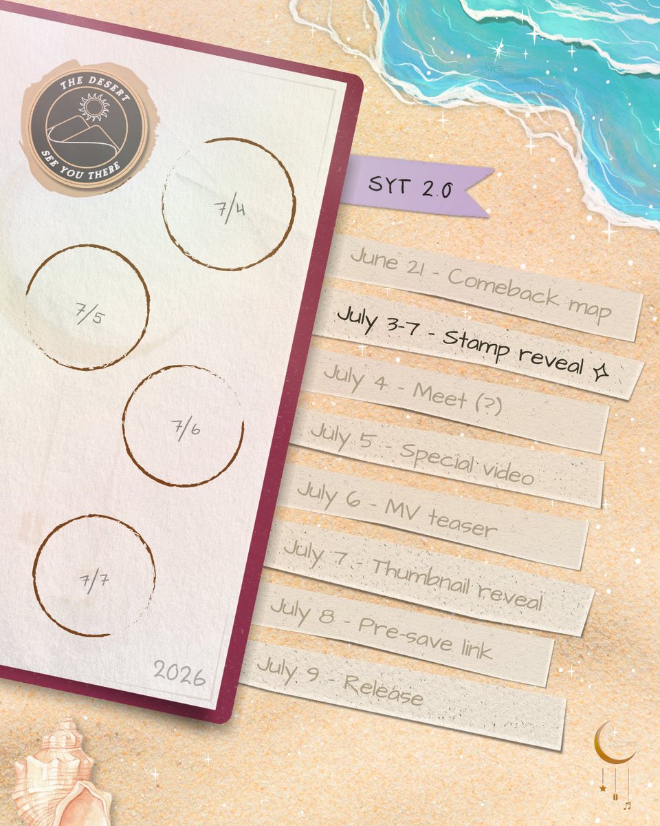 t_gasp_official's tweet photo. A mysterious purple light appears on the horizon... 💜✨

Curiosity takes over, and together, ARMY begins the journey into the desert. Every stamp is a piece of the story, leading us one step closer to what's waiting ahead.

Collect each stamp as the story unfolds... they'll all come together in the end. ✨

Where do you think this path will lead? 🌵👣

✒️ Stamp: Mina (IG@hey.minakive)
🧭 Comeback Map: Mie (IG@muriel.makes)