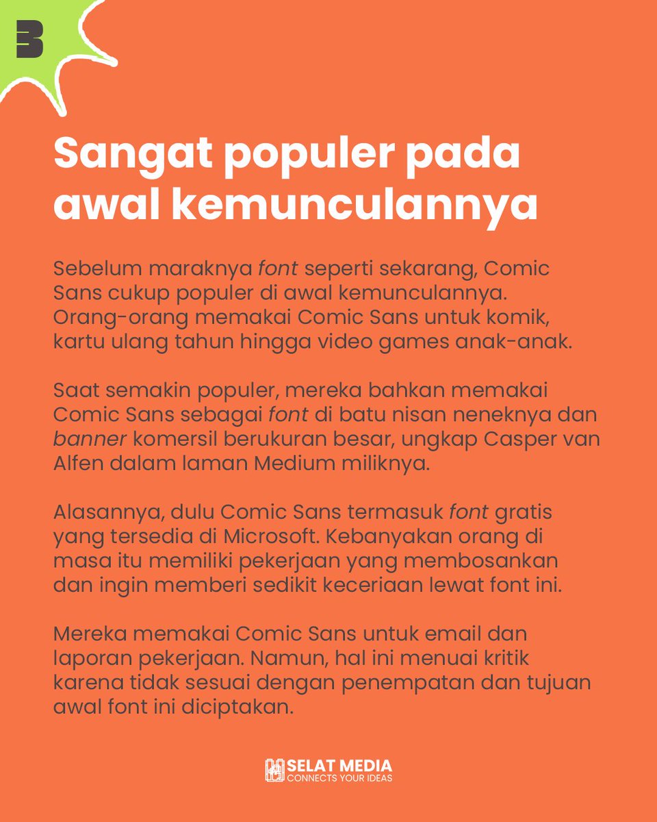 selat_media's tweet photo. #connectyourideas #comicsans #font https://t.co/FAiedeSxfx