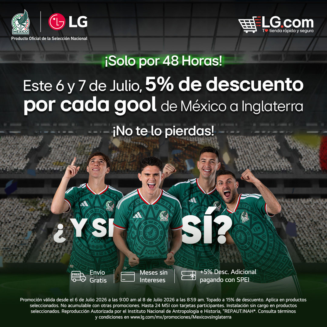 LGMexico's tweet photo. El silbatazo inicial aún no suena, pero esta promo ya juega de titular. ⚽
Muy pronto...
#LG #LifesGood #LGElectronics https://t.co/HFVpJgQ7xH