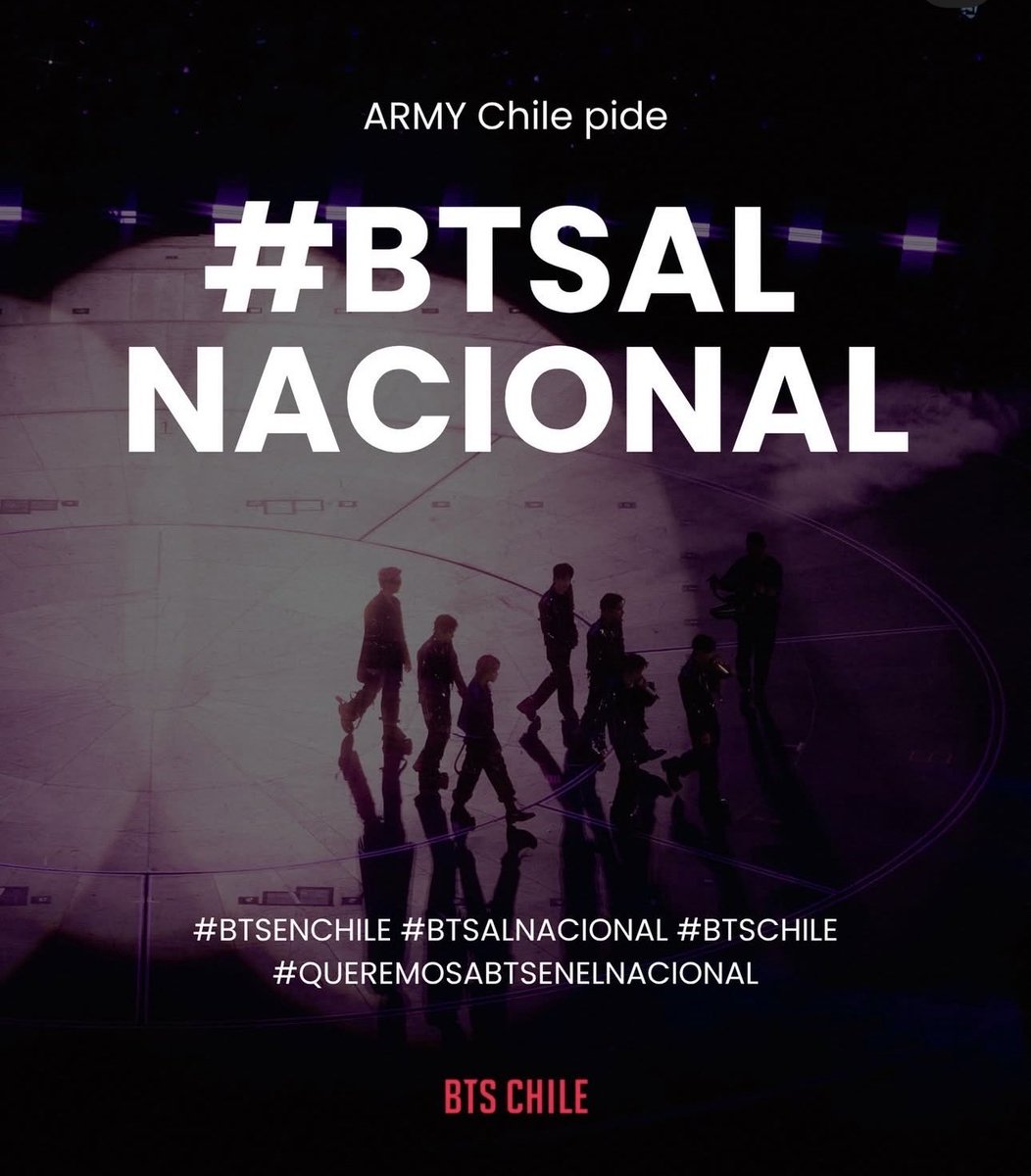 DNARNA_gb's tweet photo. Por favor dejáis que BTS tenga le concierto en el  Estadio Nacional en Chile! 🇨🇱 

#BTSalNacional #QueremosaBTSenelNacional
@MindepChile @dgmedios @NataliaDucoSole https://t.co/LkcqFFMqg0