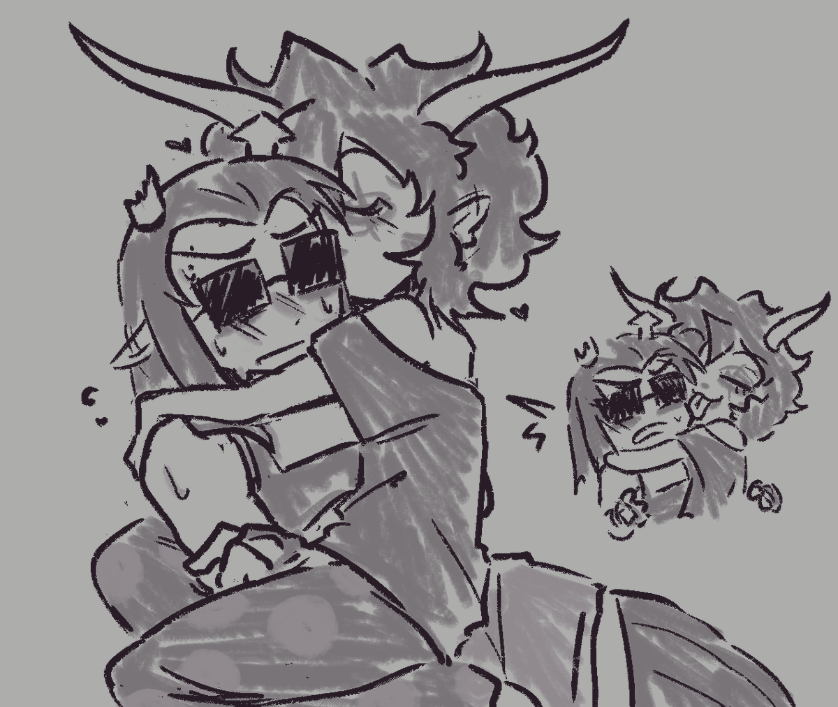 lempo0nade's tweet photo. "Equius getting a kiss on the cheek from Gamzee?" -> and ive been lickingggg it https://t.co/zTfHm2salZ