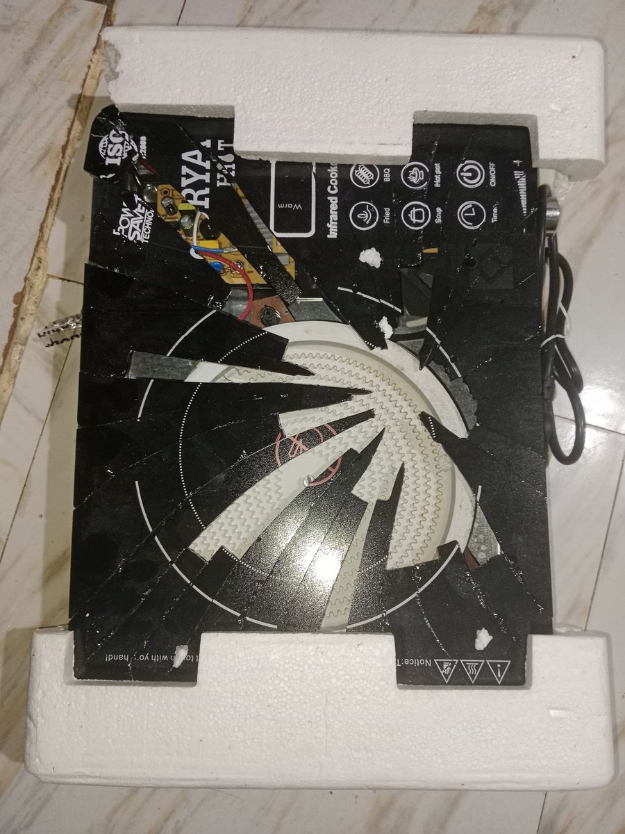 SHUBH08102001's tweet photo. Extremely disappointed with @delhivery! Received my Surya Infrared Cooker completely shattered and destroyed. Total negligence in handling the package.

Name: JAI PRAKASH CHAUHAN
AWB: #2827788913030 Please look into 

this immediately for a full refund/replacement. https://t.co/AMdgsfRZlu