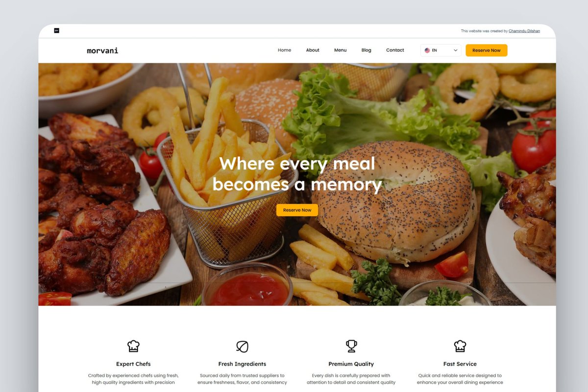 Chamindu104's tweet photo. Morvani is now live on the @Wix  Marketplace 🍽️

A dark, elegant @WixStudio  template for restaurants, cafés & fine dining — CMS-powered menu, reservations, chef profiles, testimonials & blog. Built for restaurants that want to look as good as they taste.

#wixstudio #webdesign #restaurantwebsite