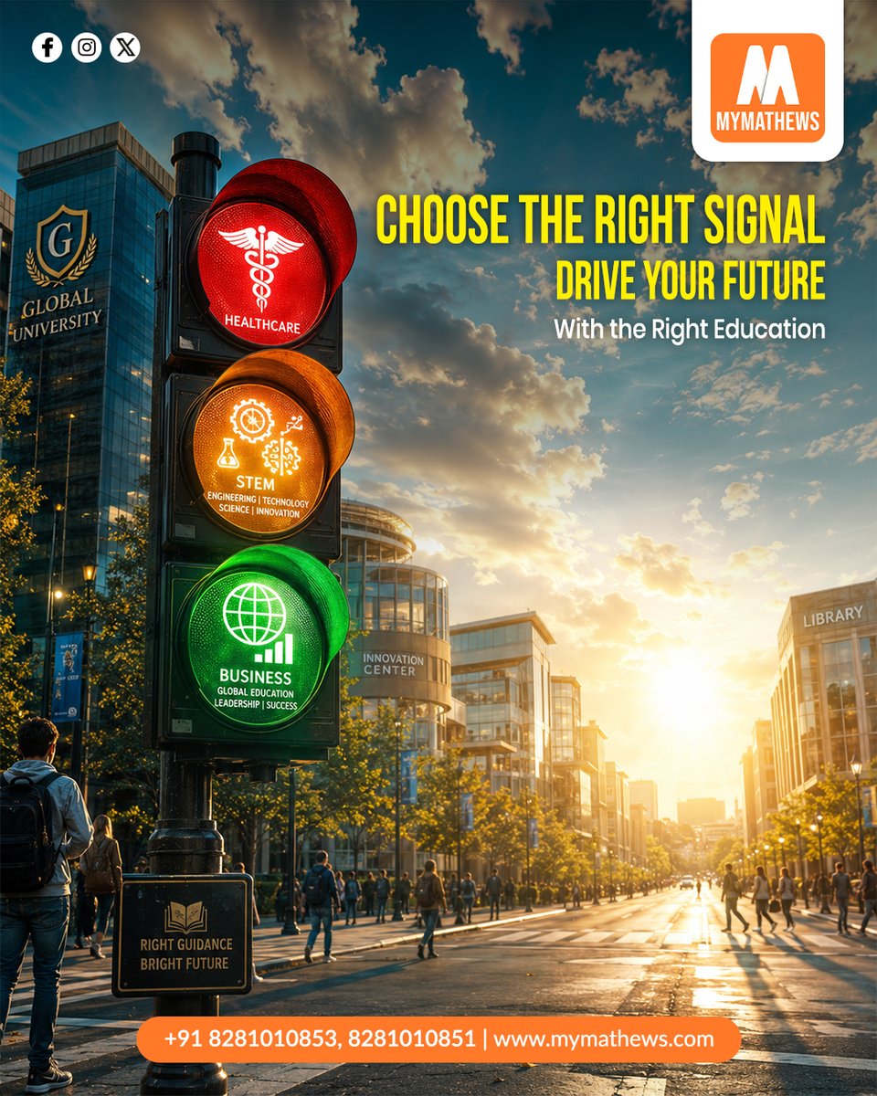 mymathewsedu's tweet photo. ๐ฆThe right education is the green signal to your dream career. Choose Healthcare, STEM, or Business with expert guidance from MyMathews and build a brighter future.
๐ +91 8281010853
#MyMathews #CareerGuidance #HigherEducation #StudyAbroad #Admissions #FutureReady https://t.co/0e9och9wgc