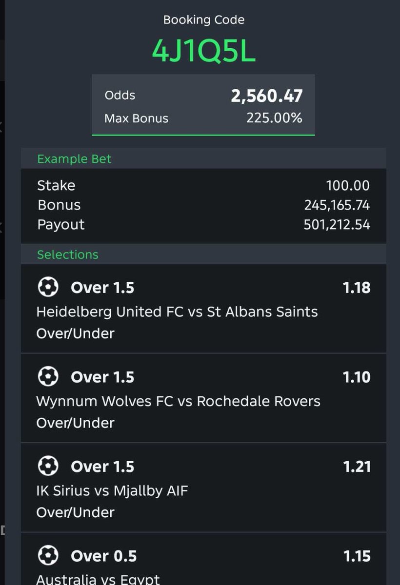 LevyKingTips's tweet photo. 2,560 ODDS
Edit and Flex
  
𝐒𝐩𝐨𝐫𝐭𝐲𝐛𝐞𝐭 . 4J1Q5L

𝐊𝐢𝐧𝐝𝐥𝐲 𝐑𝐞𝐩𝐨𝐬𝐭 🔁 https://t.co/udaOlMC2yy